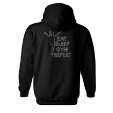 Afbeelding in Gallery-weergave laden, Zwarte Love Gymnastics Hoodie keuze uit 7 logo's of je naam! UNISEX